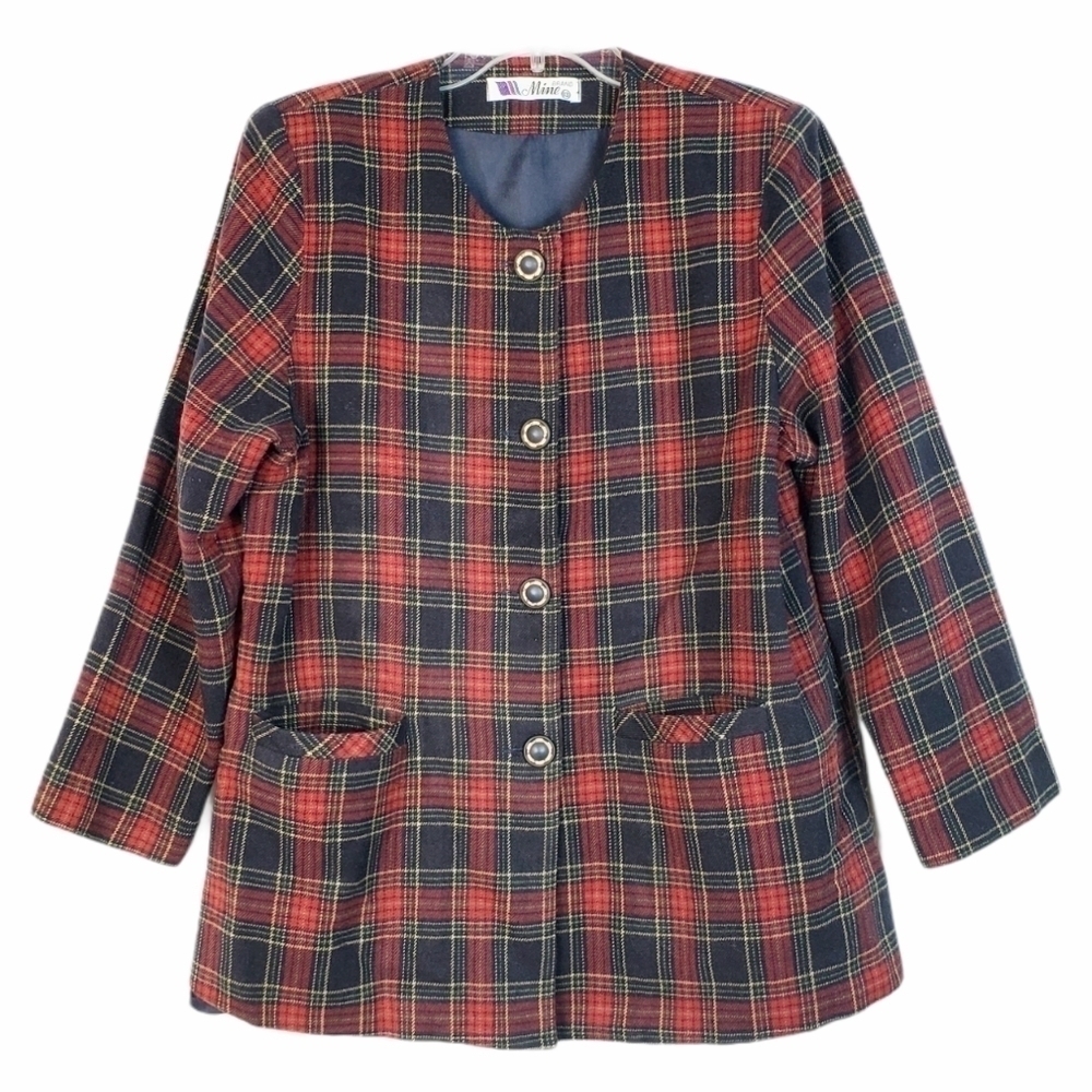 VINTAGE plaid blazer academia schoolboy Christmas holiday